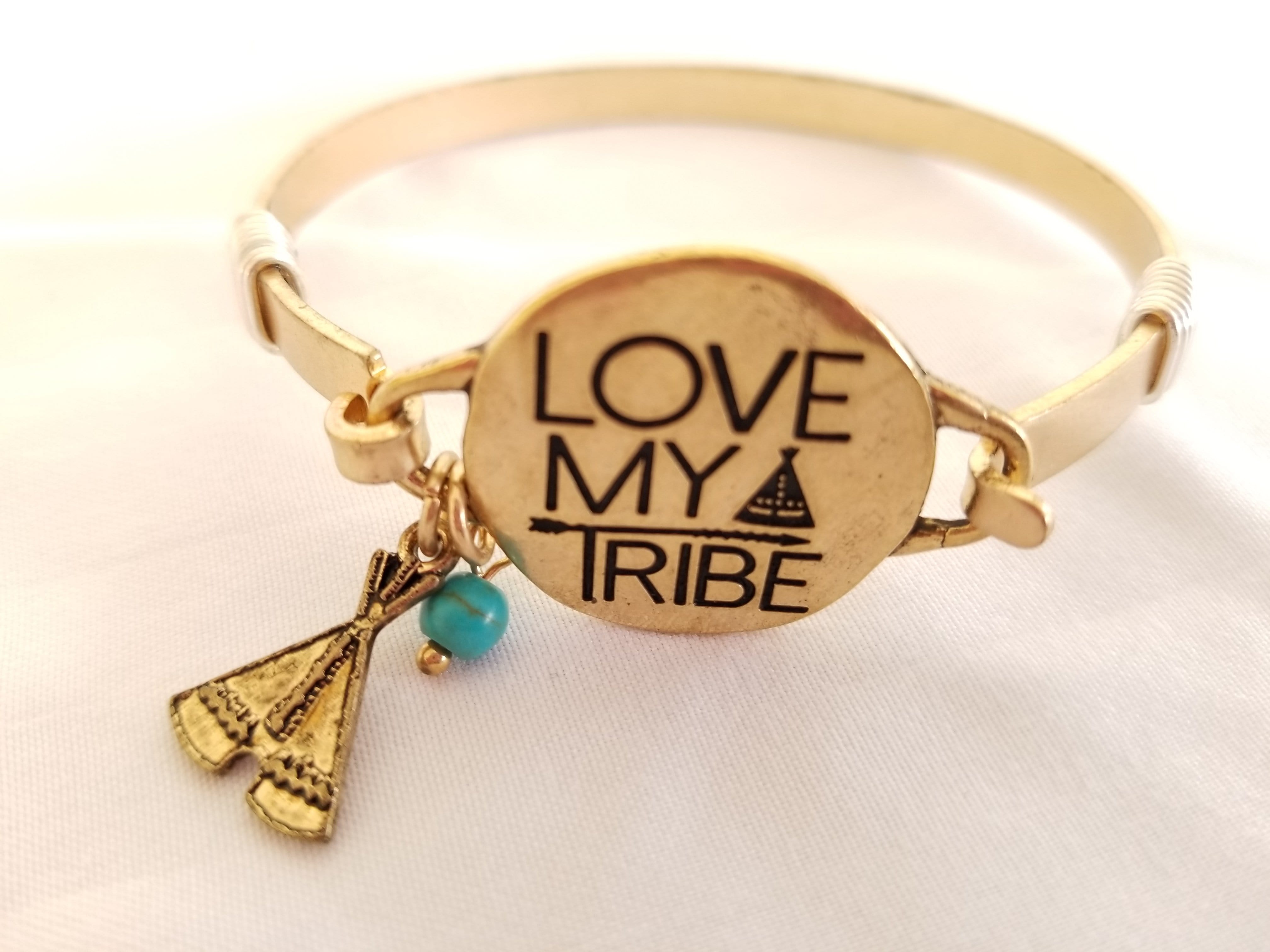 ThriftyGoddess Love My Tribe cuff bracelet
