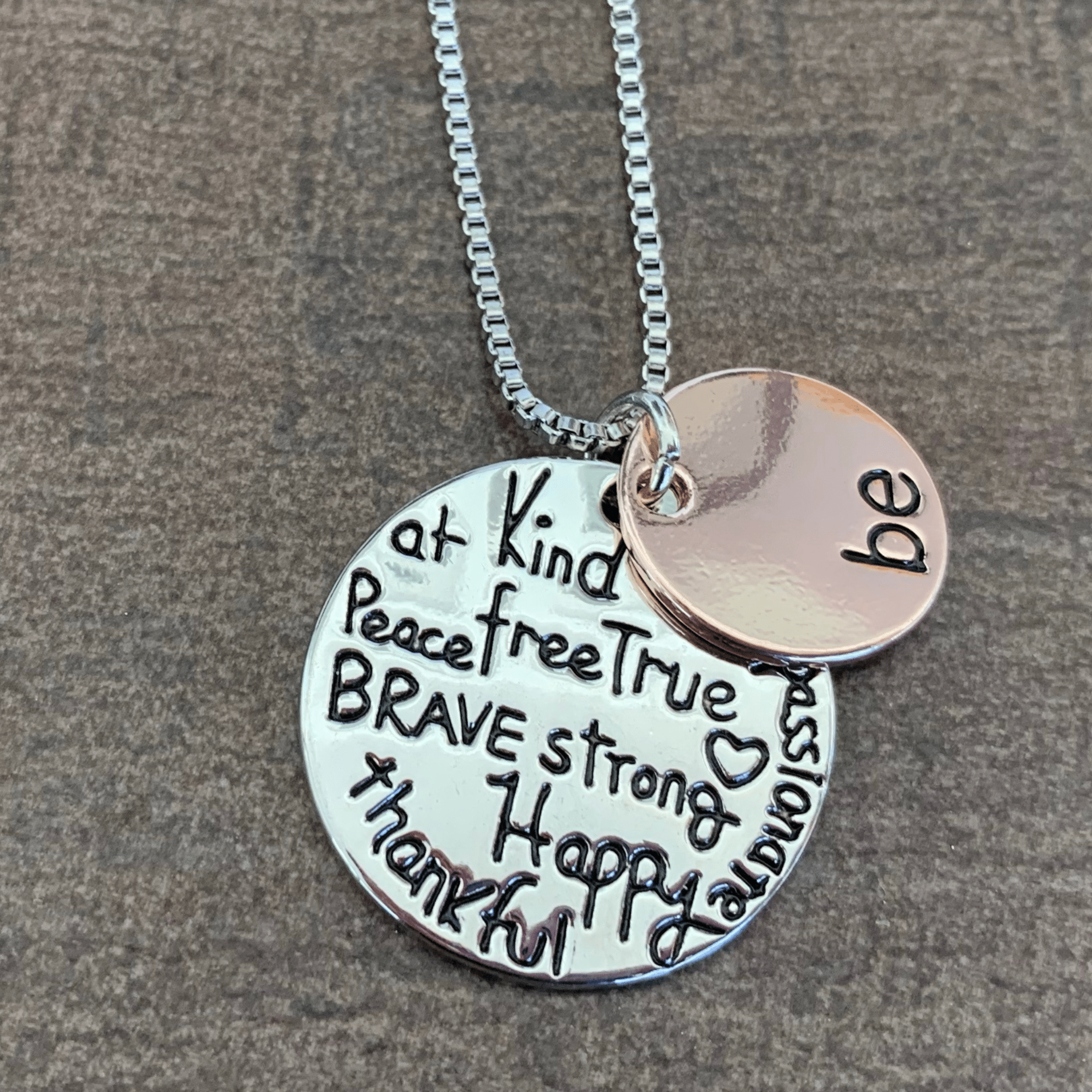 ThriftyGoddess "be" Inspirational Hand Stamped Necklaces - "Be"