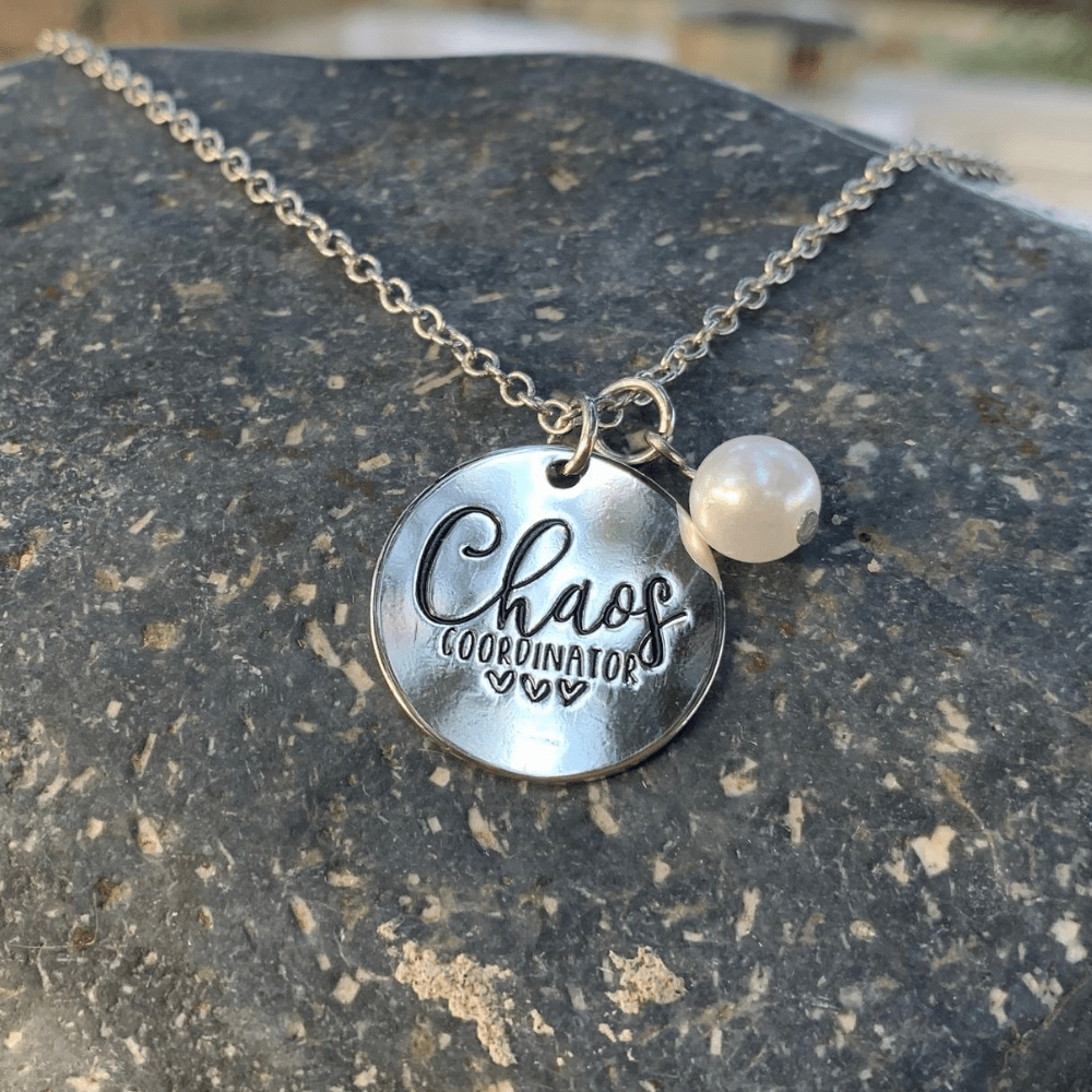 ThriftyGoddess Inspirational Hand Stamped Necklace -Chaos Coordinator