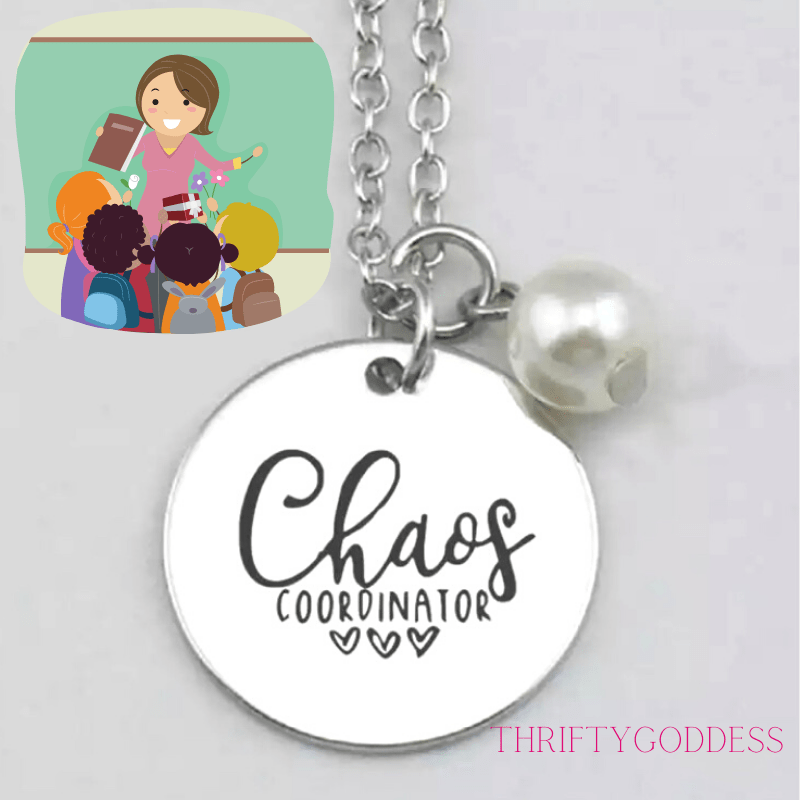 ThriftyGoddess Inspirational Hand Stamped Necklace -Chaos Coordinator