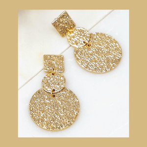 ThriftyGoddess Sarah Gold Nugget Hammered Earrings