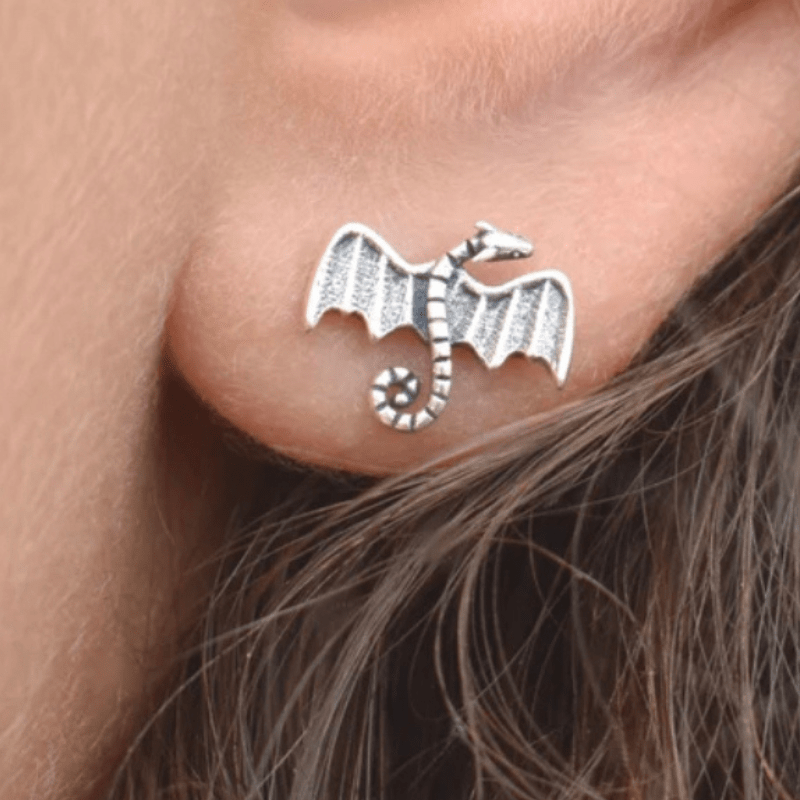 Thrifty Goddess Sterling Silver Dragon Earrings