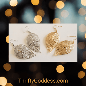 ThriftyGoddess Filigree Leaf Earrings