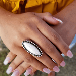 ThriftyGoddess White Turquoise adjustable Ring