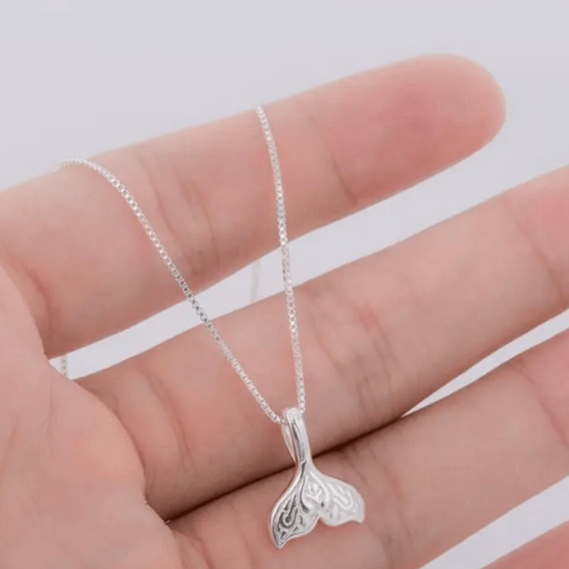ThriftyGoddess Sterling Silver Mermaid Tail Necklace