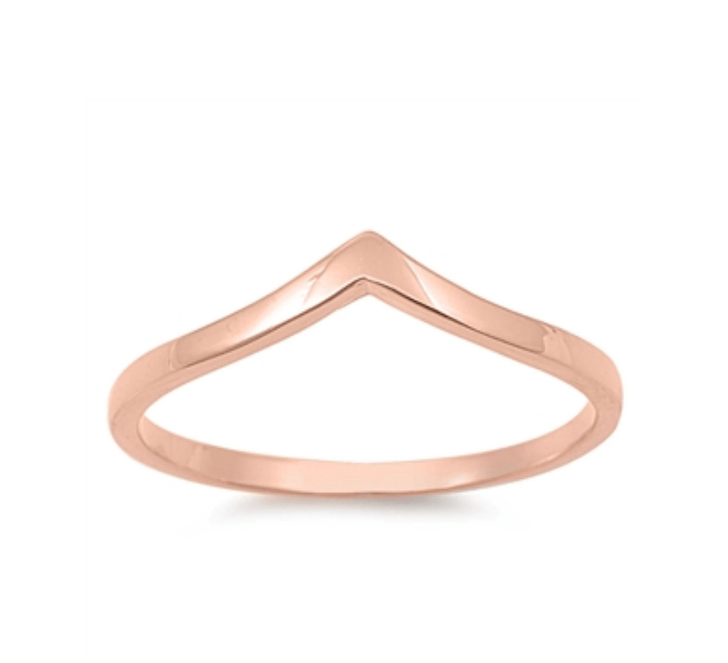 Thrifty Goddess Jewelry Sterling Silver Rose Gold Chevron Ring