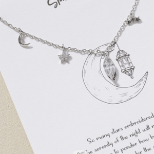 ThriftyGoddess Moon and Stars Inspirational Necklace