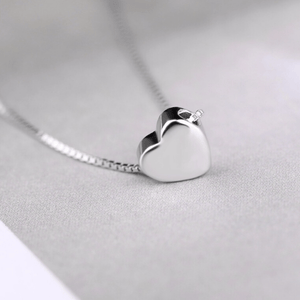 ThriftyGoddess Dainty Sterling Silver Heart Necklace