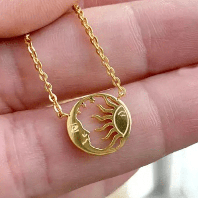 ThriftyGoddess Dainty Sun & Moon Necklace