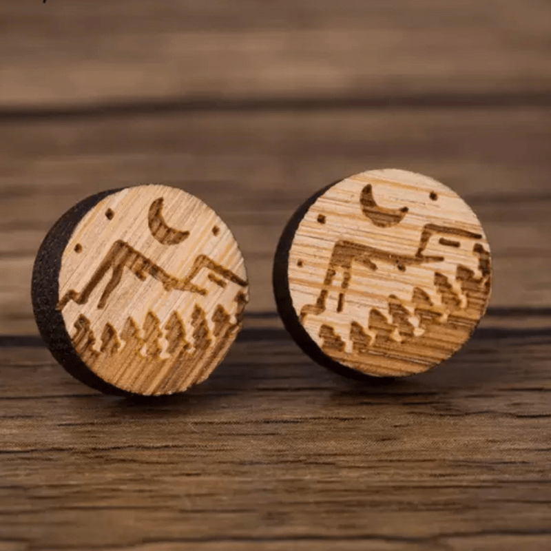 Fire Marble Wooden Earrings – Midtown Creations